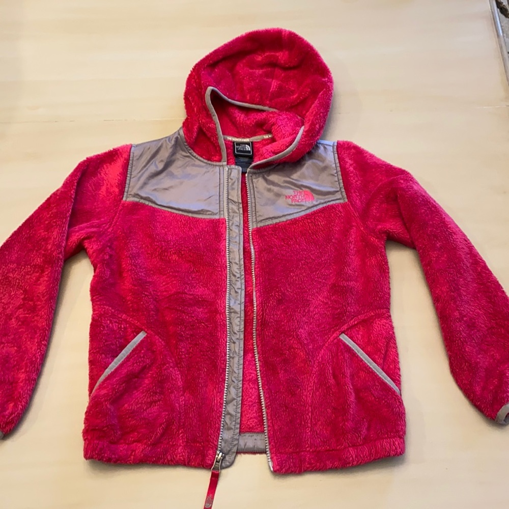 NORTH FACE Hot Pink Furry Fleece Girls M 10/12